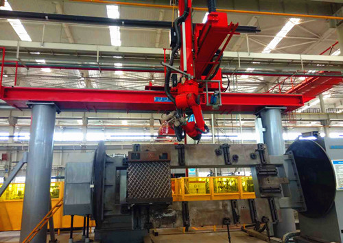 公司機器人焊接耐磨層應用技術取得階段性成果